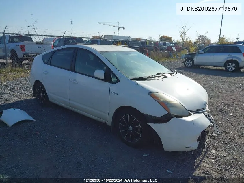 2008 Toyota Prius VIN: JTDKB20U287719870 Lot: 12126958