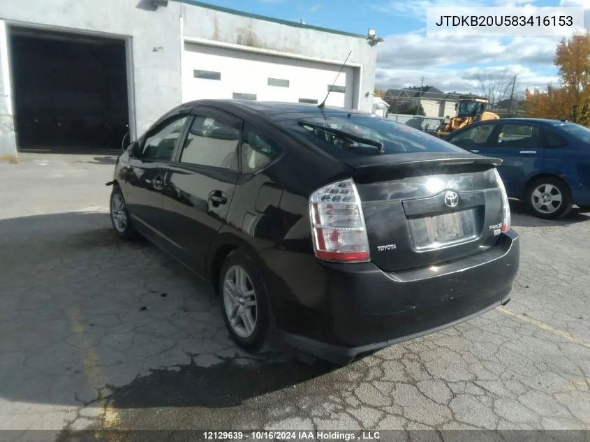 2008 Toyota Prius VIN: JTDKB20U583416153 Lot: 12129639