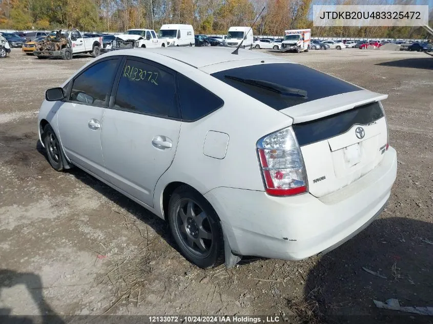 2008 Toyota Prius VIN: JTDKB20U483325472 Lot: 12133072