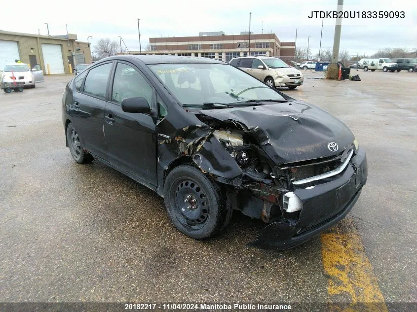 2008 Toyota Prius VIN: JTDKB20U183359093 Lot: 20182217