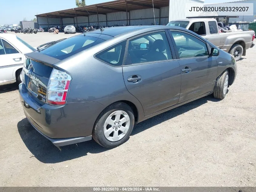 2008 Toyota Prius VIN: JTDKB20U583329207 Lot: 39225070