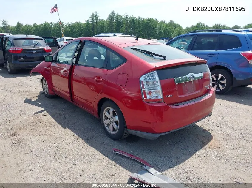 2008 Toyota Prius VIN: JTDKB20UX87811695 Lot: 39563344