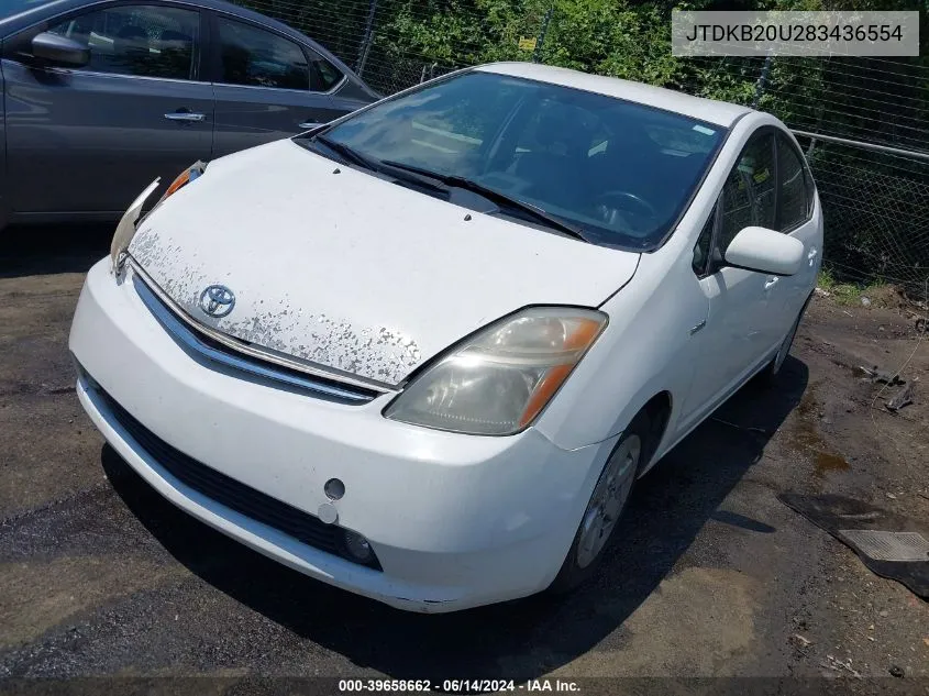 2008 Toyota Prius VIN: JTDKB20U283436554 Lot: 39658662