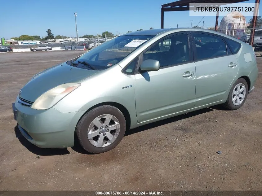 JTDKB20U787751200 2008 Toyota Prius