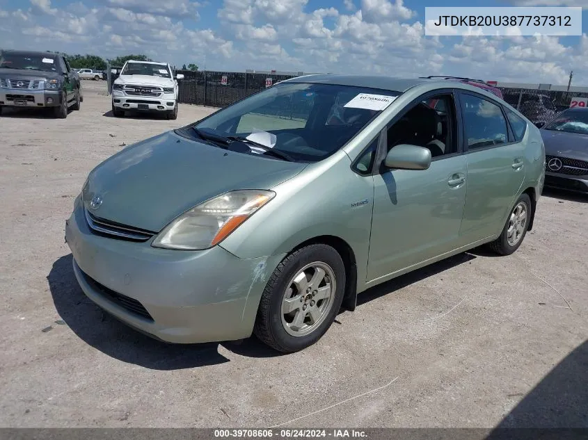 2008 Toyota Prius VIN: JTDKB20U387737312 Lot: 39708606