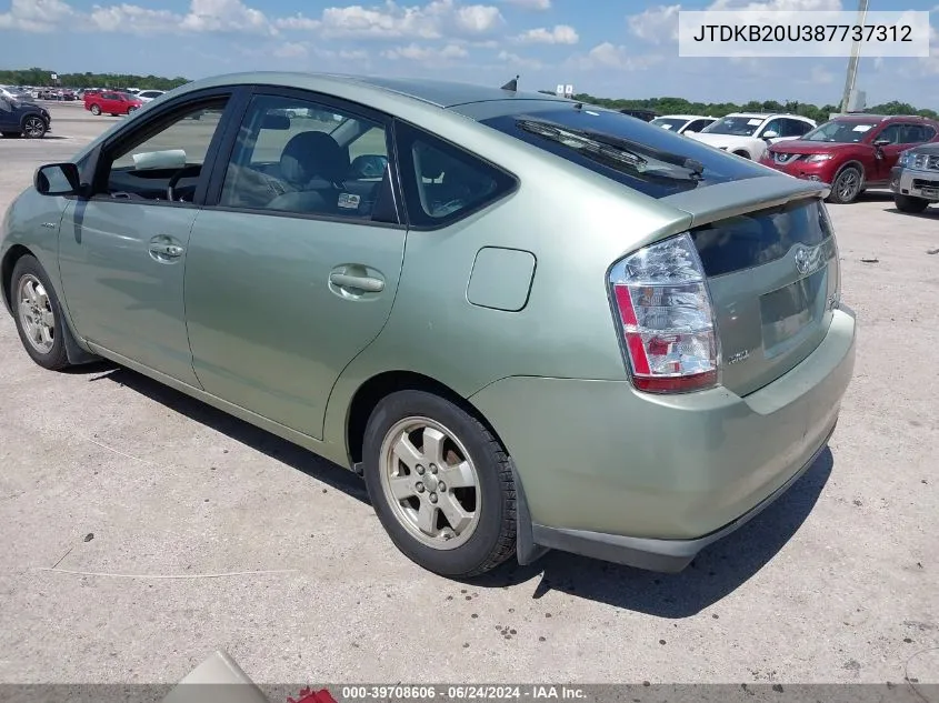 2008 Toyota Prius VIN: JTDKB20U387737312 Lot: 39708606