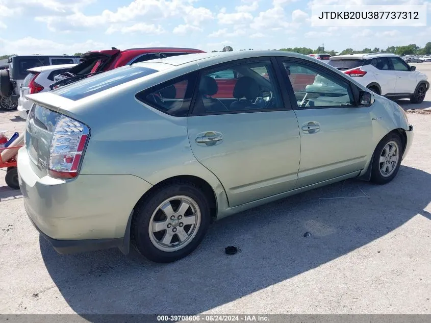 2008 Toyota Prius VIN: JTDKB20U387737312 Lot: 39708606