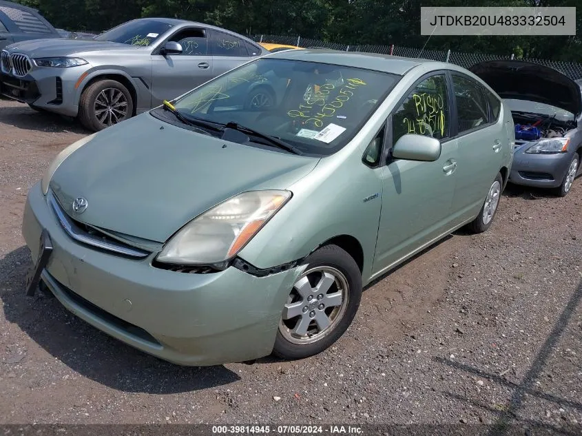 2008 Toyota Prius VIN: JTDKB20U483332504 Lot: 39814945