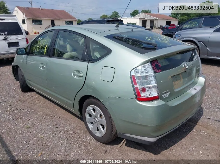 JTDKB20U483332504 2008 Toyota Prius