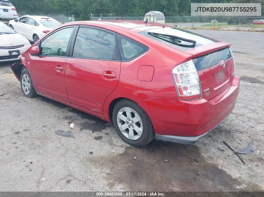 2008 Toyota Prius VIN: JTDKB20U987755295 Lot: 39882000