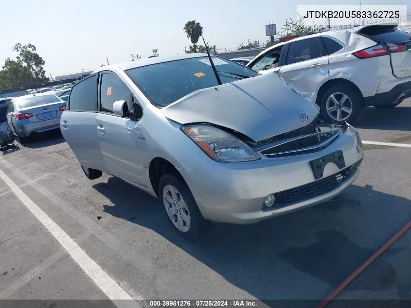 JTDKB20U583362725 2008 Toyota Prius Standard/Touring