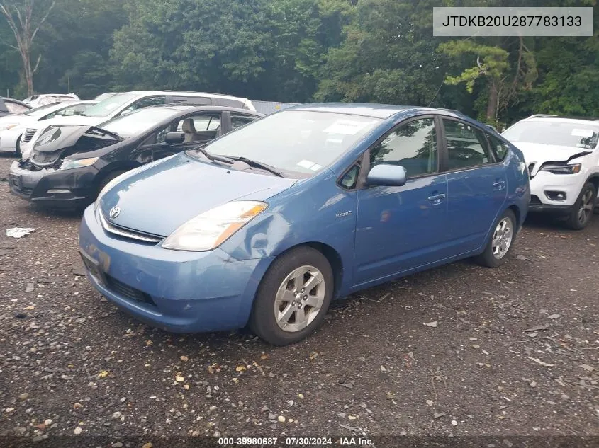 2008 Toyota Prius VIN: JTDKB20U287783133 Lot: 39980687