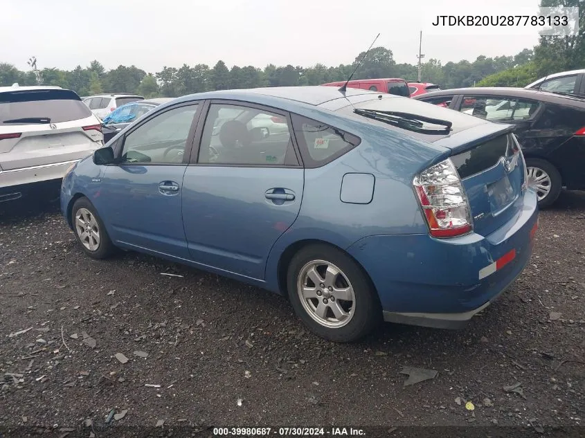 2008 Toyota Prius VIN: JTDKB20U287783133 Lot: 39980687