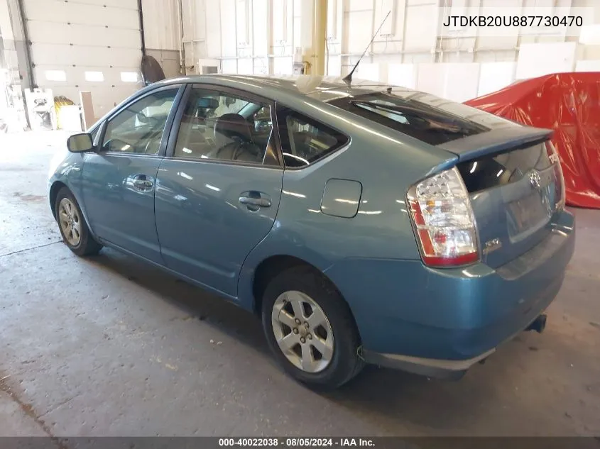 2008 Toyota Prius Standard/Touring VIN: JTDKB20U887730470 Lot: 40022038