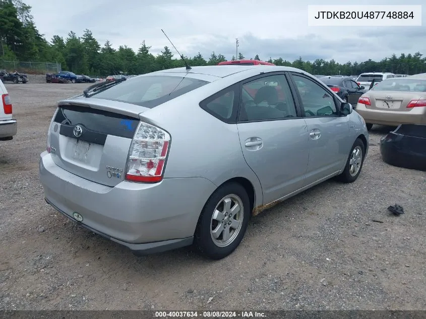 2008 Toyota Prius VIN: JTDKB20U487748884 Lot: 40037634