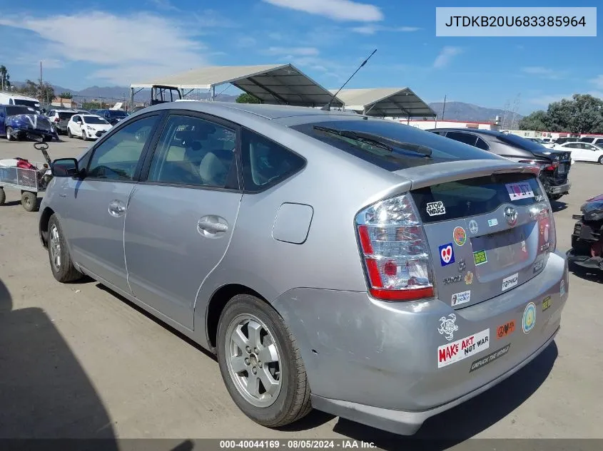 2008 Toyota Prius VIN: JTDKB20U683385964 Lot: 40044169