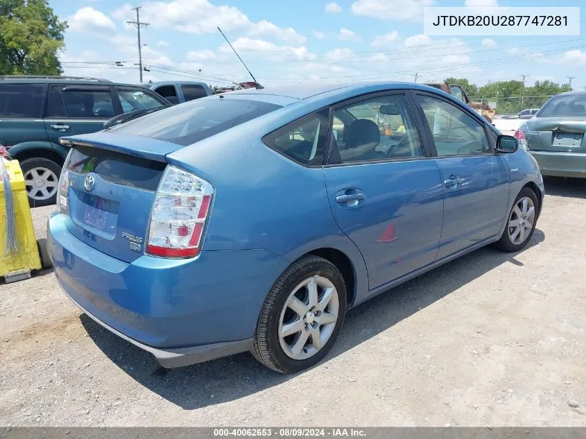 JTDKB20U287747281 2008 Toyota Prius Touring