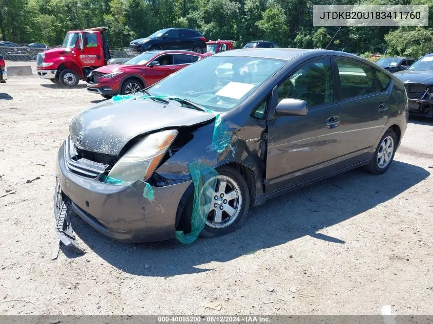 2008 Toyota Prius VIN: JTDKB20U183411760 Lot: 40085200