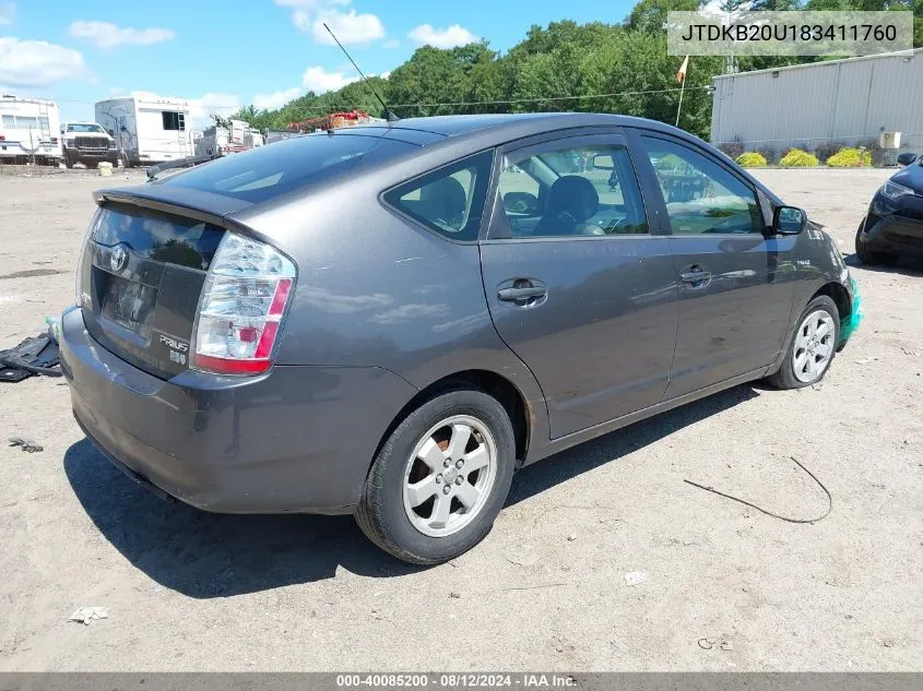 2008 Toyota Prius VIN: JTDKB20U183411760 Lot: 40085200