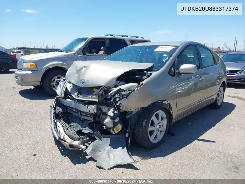 2008 Toyota Prius Touring VIN: JTDKB20U883317374 Lot: 40090370