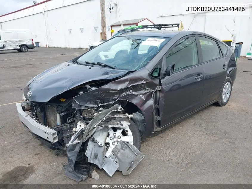 2008 Toyota Prius VIN: JTDKB20U783441426 Lot: 40100834