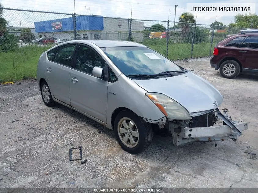 2008 Toyota Prius VIN: JTDKB20U483308168 Lot: 40104716