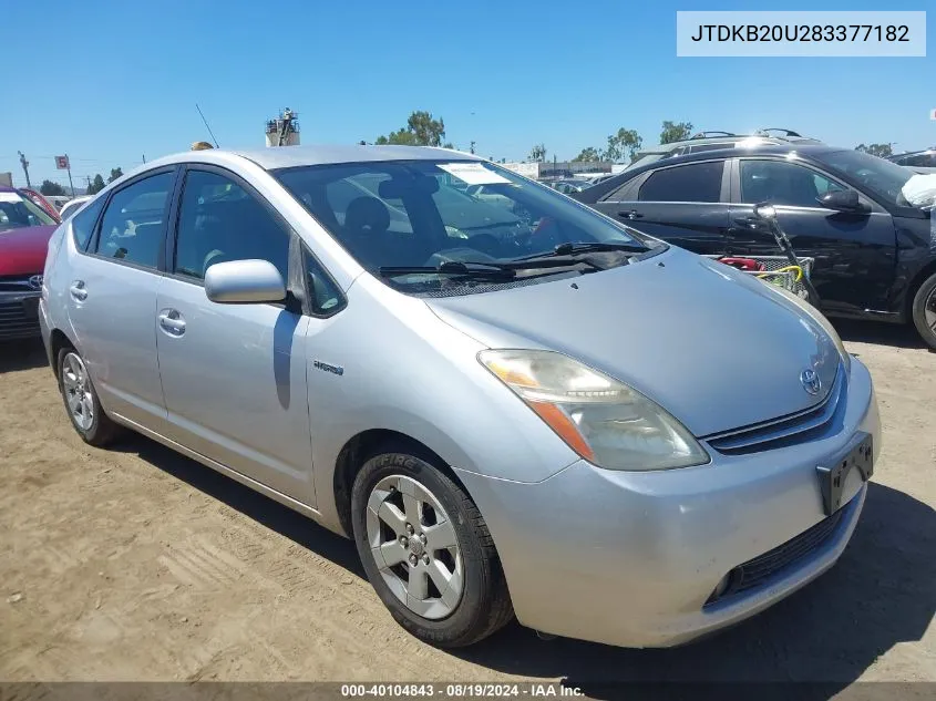 2008 Toyota Prius VIN: JTDKB20U283377182 Lot: 40104843