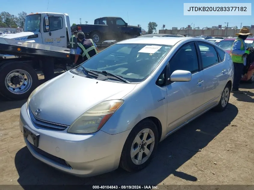 2008 Toyota Prius VIN: JTDKB20U283377182 Lot: 40104843