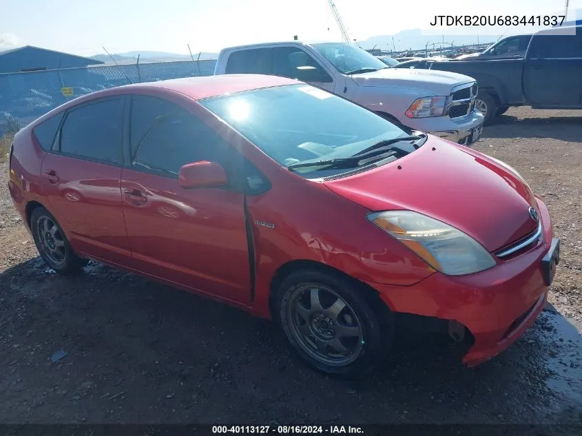 2008 Toyota Prius Touring VIN: JTDKB20U683441837 Lot: 40113127