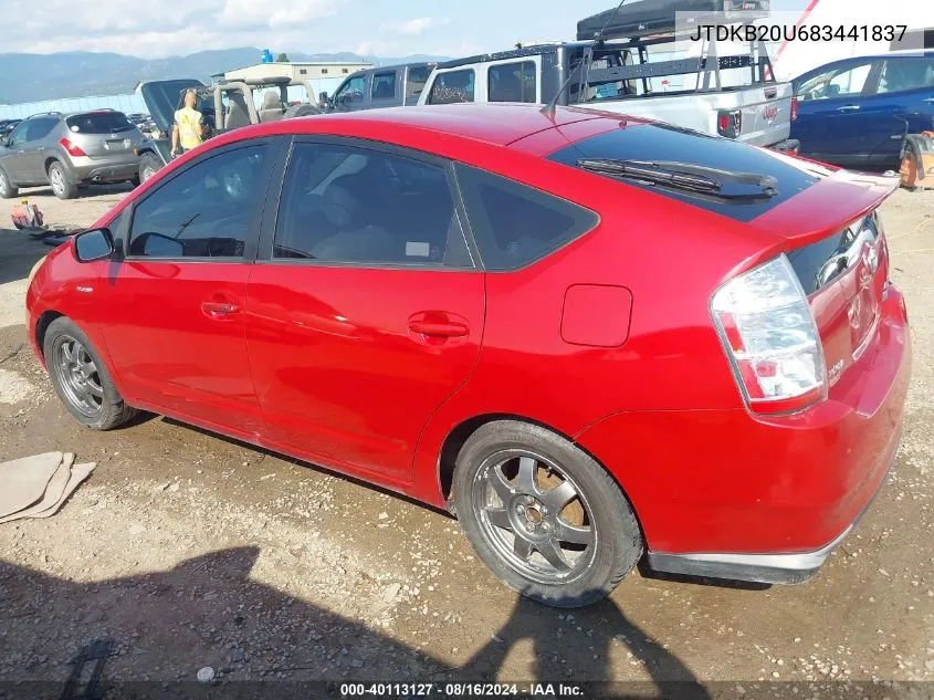 2008 Toyota Prius Touring VIN: JTDKB20U683441837 Lot: 40113127