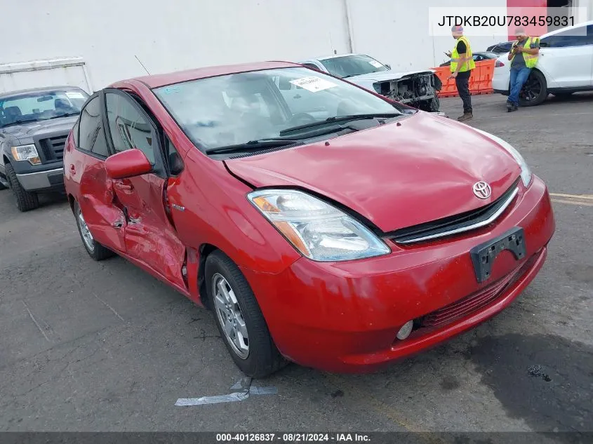 2008 Toyota Prius VIN: JTDKB20U783459831 Lot: 40126837