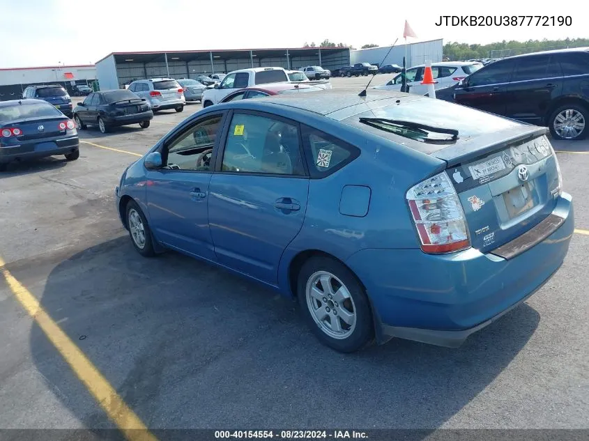 JTDKB20U387772190 2008 Toyota Prius