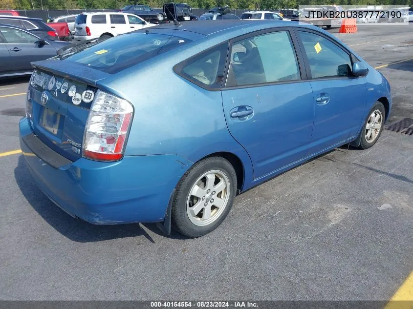 JTDKB20U387772190 2008 Toyota Prius