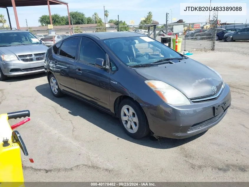 2008 Toyota Prius VIN: JTDKB20U483389088 Lot: 40178482