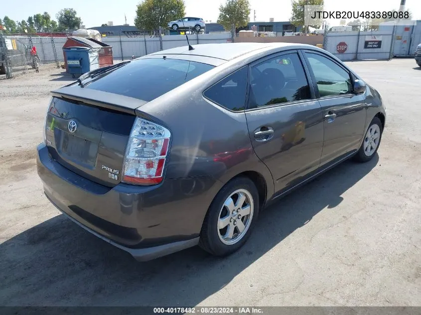 2008 Toyota Prius VIN: JTDKB20U483389088 Lot: 40178482