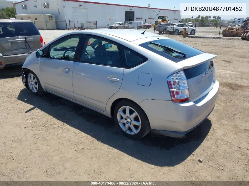 JTDKB20U487701452 2008 Toyota Prius Touring