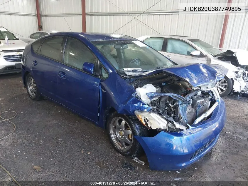 2008 Toyota Prius Touring VIN: JTDKB20U387749895 Lot: 40191278