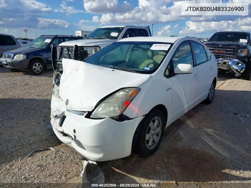 2008 Toyota Prius Standard VIN: JTDKB20U483326900 Lot: 40202986