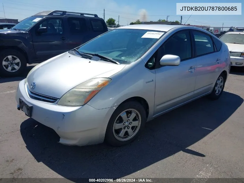 JTDKB20U787800685 2008 Toyota Prius