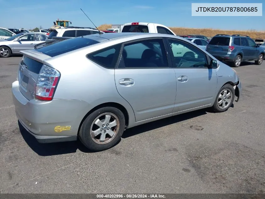 JTDKB20U787800685 2008 Toyota Prius