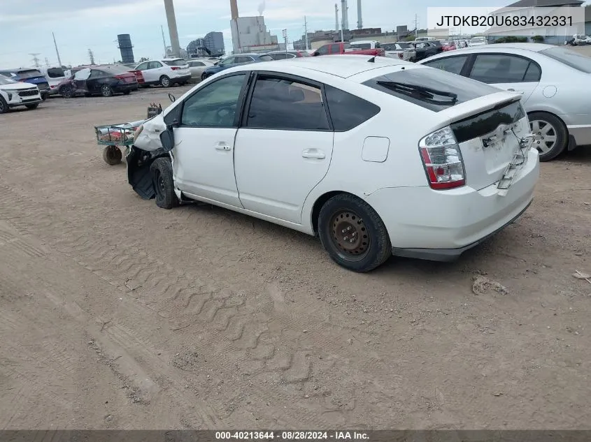 2008 Toyota Prius VIN: JTDKB20U683432331 Lot: 40213644