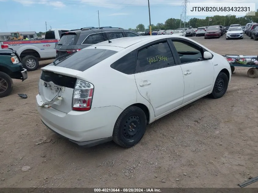 2008 Toyota Prius VIN: JTDKB20U683432331 Lot: 40213644