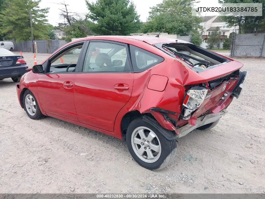 2008 Toyota Prius VIN: JTDKB20U183384785 Lot: 40232830