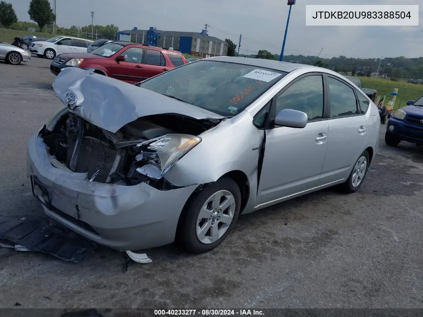 2008 Toyota Prius VIN: JTDKB20U983388504 Lot: 40233277