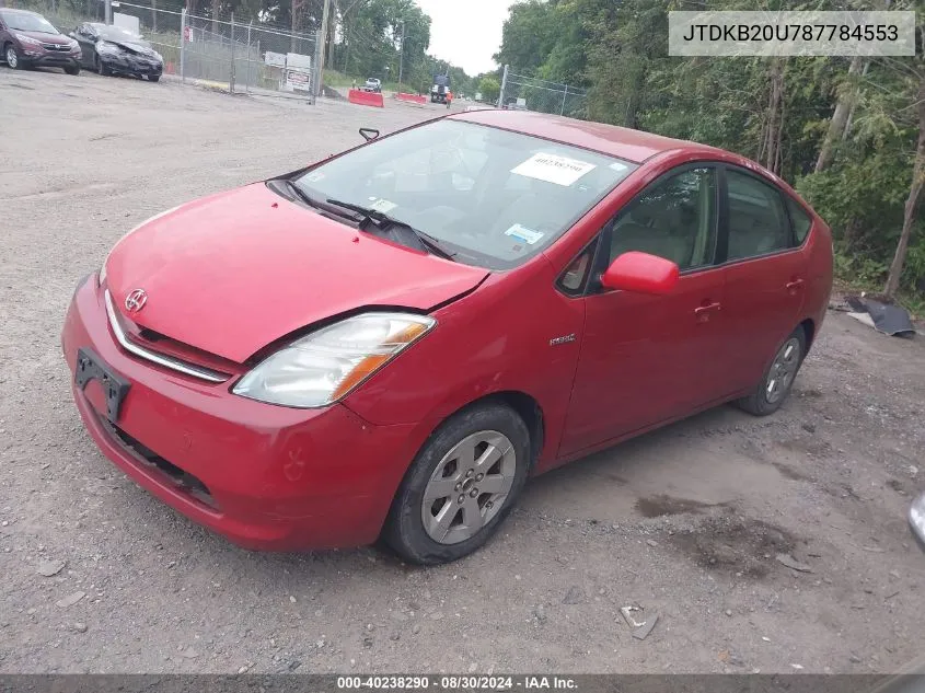 2008 Toyota Prius VIN: JTDKB20U787784553 Lot: 40238290