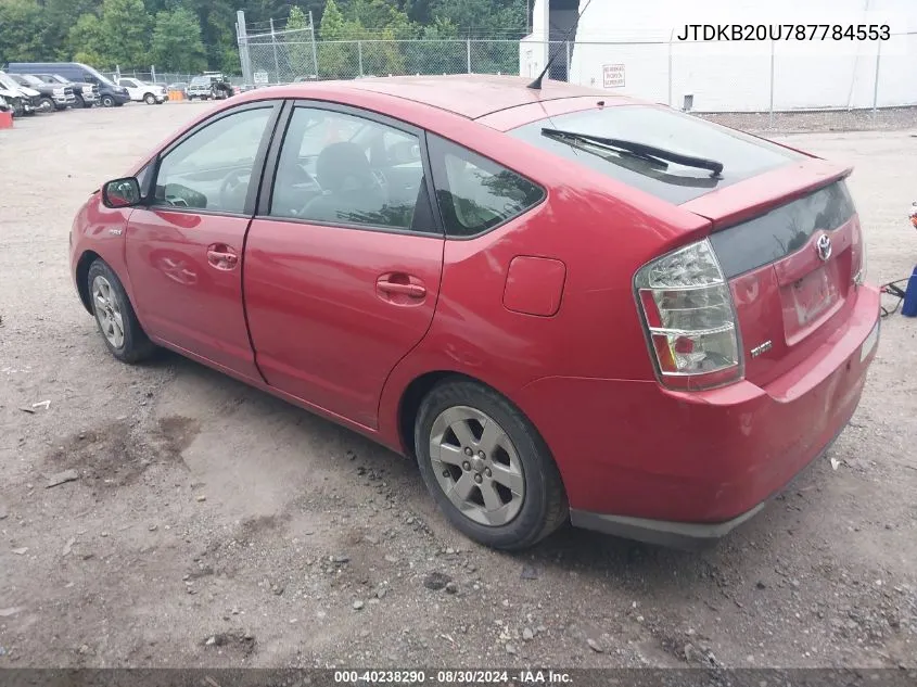 2008 Toyota Prius VIN: JTDKB20U787784553 Lot: 40238290