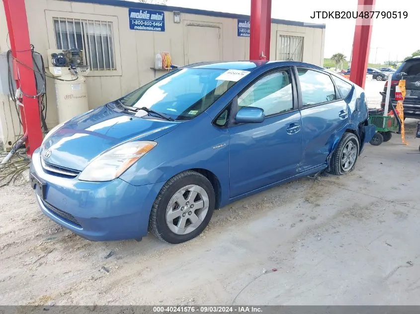 2008 Toyota Prius VIN: JTDKB20U487790519 Lot: 40241576