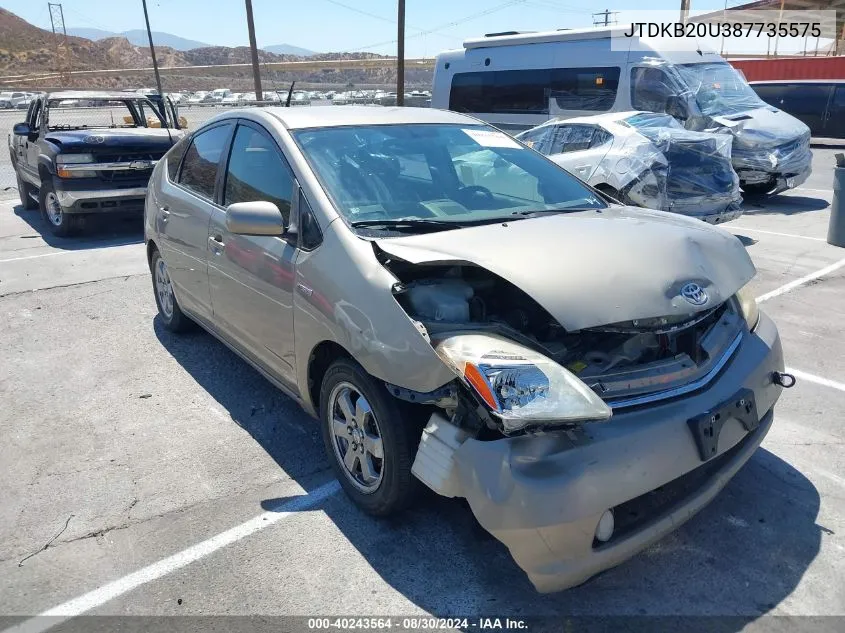 2008 Toyota Prius VIN: JTDKB20U387735575 Lot: 40243564