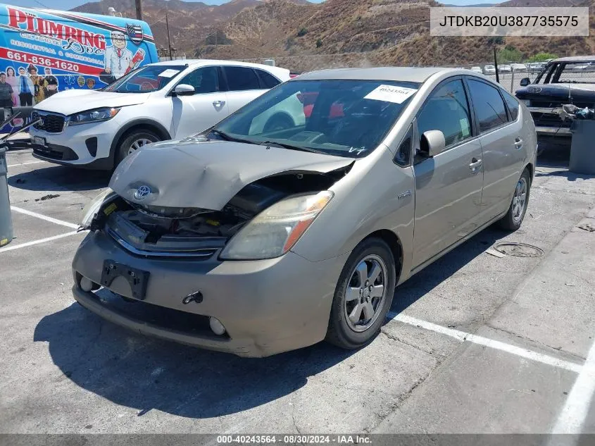 2008 Toyota Prius VIN: JTDKB20U387735575 Lot: 40243564