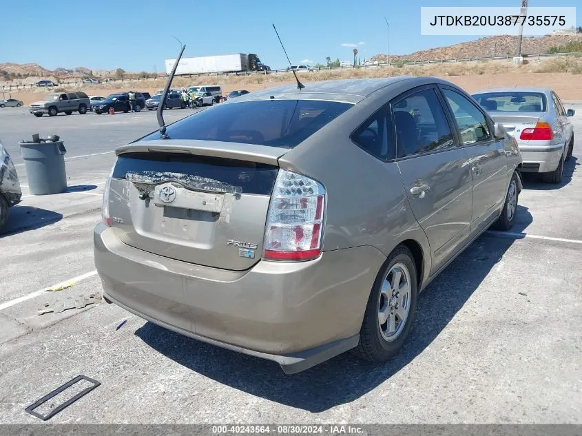 2008 Toyota Prius VIN: JTDKB20U387735575 Lot: 40243564